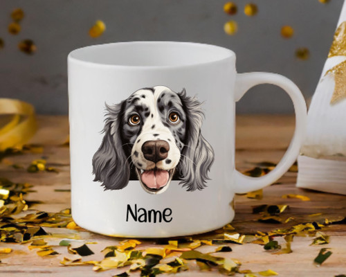 English setter dog peeping - english,