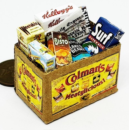 Dolls house cardboard - house, grocery