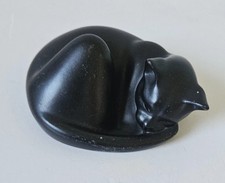 Medium Suzie Marsh Curled Black Cat Figure Ornament Capella Of Darlington 9cm 