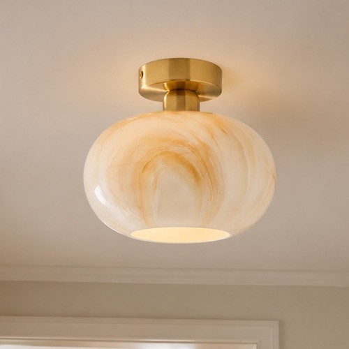 Alabaster flush ceiling light - alabaster,