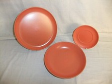 HABITAT - salmon orange plain colour pottery modern tableware - 4E7C #