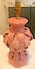 Manises Spanish style Majolica Pink Colour Decorative Ceramic Table Lamp