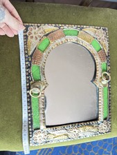 Moroccan Green Metal Mirror Wall Decor Glass Tiles
