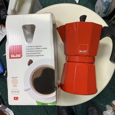IBILI Bahia Express Moka Pot Red 6 Cup 300ml Aluminium Coffee Maker Pot -