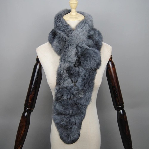 Women real rabbit fur scarf - real,