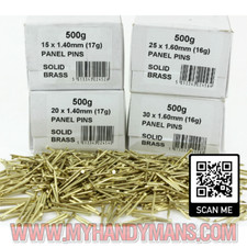 Genuine Solid Brass Panel Pins