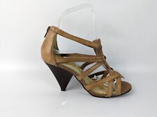 Office London Tan Leather High Heel Open Toe Shoes Uk 4 Eu 37