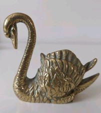 Vintage Solid Brass Swan