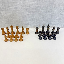 Antique boxwood chess pieces - boxwood,