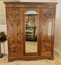 Large Edwardian Walnut & Burr