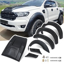 For Ford Ranger 2015-22 Wide Wheel Arches Bonnet Scoop Guard Protector Body Kit 