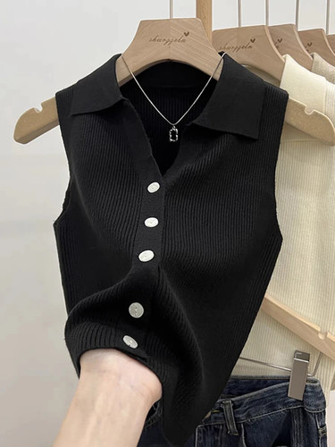 Ladies knitted sleeveless - ladies,