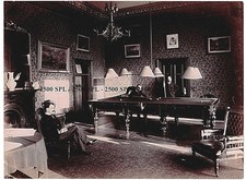 Snooker Photograph Sport Early Glossy View of a Table at Haydock Lodge c.1910