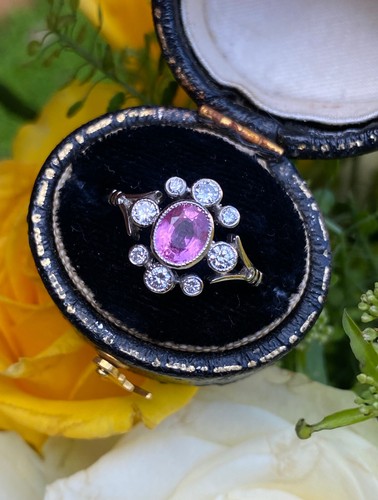 Edwardian style pink sapphire - edwardian,