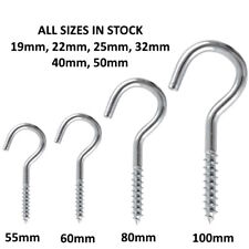 HEAVY DUTY SCREW IN HOOKS WALL HANGING CUP HOOK 55MM 60MM 80MM 100MM