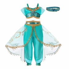 Kids Jasmine Costume Girls Princess Dress Party Fancy Outfit  Cosplay  4-6 yrs