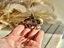 Brass helicopter miniature - brass,