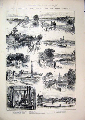 Original old antique print - old,
