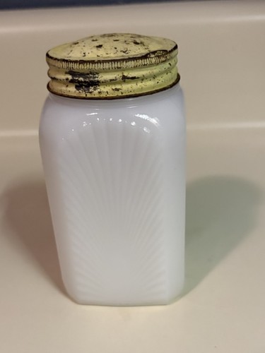 Vintage milk glass salt shaker - milk,