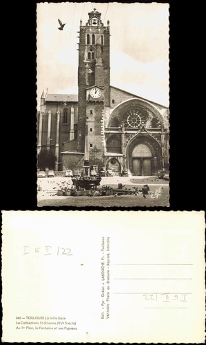 Cpa toulouse catedrale 1964 - cpa,