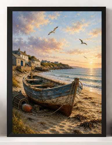 Beach seaside print poster - seaside,