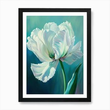White Tulip 4 Art Print Framed Wall Art Poster Canvas Print Picture