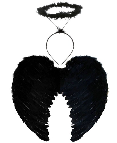 Dark black angel fairy - angel,