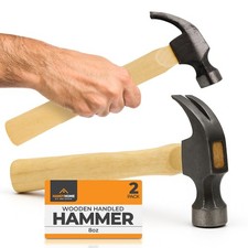 2pk 8oz Claw Hammer Wooden