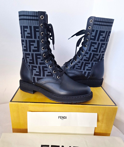 Fendi rockoco leather combat - rockoco,