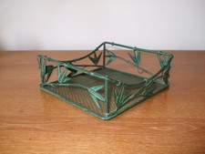 Green metal trinket/bread roll basket