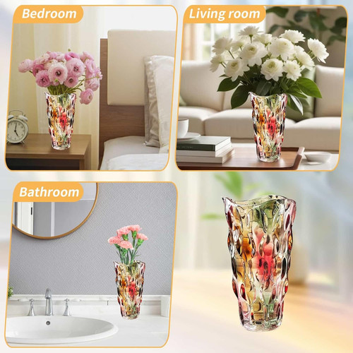Glass vase for flowers 24cm - glass,