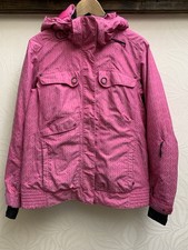 Women’s Spyder Godmother Ski Jacket 3D Pink Square Pattern Size L 14/16