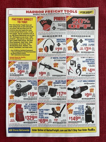 Harbor freight 2012 - 2012, print