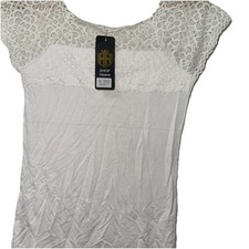 Lace Rib Vest White for Summe