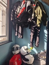 4 Bike Jackets, One Flight Jacket, 3 Helmets,  + 3  Trousers