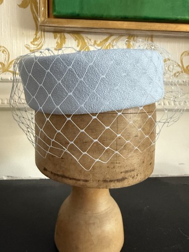 Vintage powder blue pillbox - vintage,