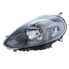 Headlight Fits Fiat Punto Evo Hatchback 2009-2012 Black Headlamp Passenger Side
