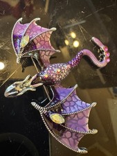 Dragon brooch purple gem - brooch,