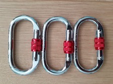 3 x 25KN High Strength Aluminium Carabiner For Hiking Climbing & Aerial Yoga