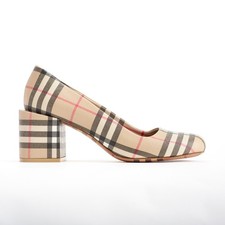 Burberry - Check Pumps - Beige