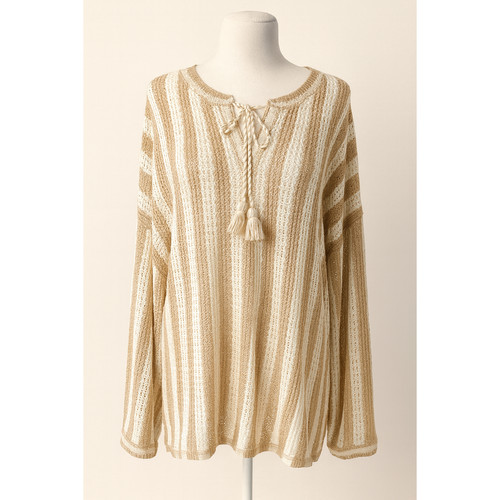 Cato tan cream striped - cream,