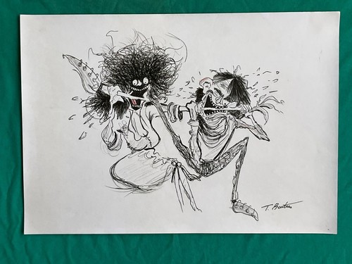Tim burton drawing - burton, and