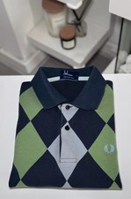 Men's Fred Perry Argyle Polo Shirt (Size S – Statement Pattern)