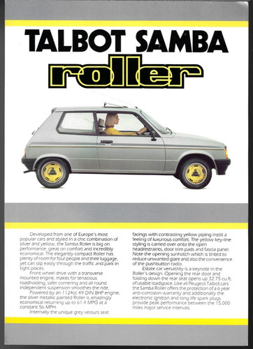 Talbot samba roller limited - talbot,