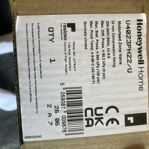 Honeywell v4043 motorised - honeywell, zone
