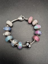 Love Links Sterling Silver Charm Bracelet With 12 Love Links Charms 53g