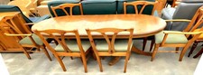 PINE TWIN PEDESTAL EXTENDING DINING TABLE 67" X 36" (LEAF 17")+6 Chairs-FREEdvr