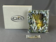 New Ciel Enamel & Swarovski Floral Crystal Photo Frame 4 ½” x 4” w/Box (A)