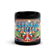 DISCO-SPIN WALTZER CLASSIC FAIRGROUND Artwork Mug in Solid Black, Funfair Ride