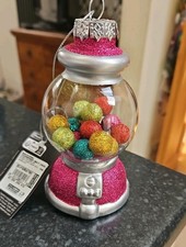 NEW BUBBLEGUM MACHINE HANGING CHRISTMAS TREE  DECORATION 🎄 GLASS M+S 